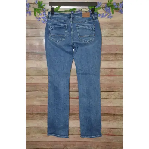 BKE Stella Jeans Women 27x30 27R Blue Light Wash Low Rise Bootcut Straight Leg