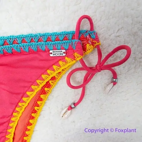 NEW Banana Moon watermelon red tie side bikini bottom with seashell, size 42