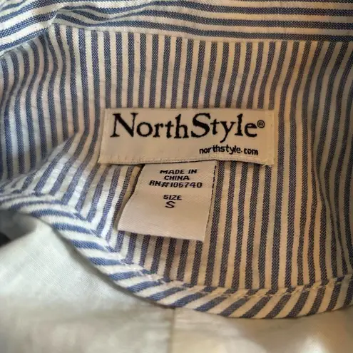 NWOT NorthStyle Seersucker Striped Blazer Small Blue/White White