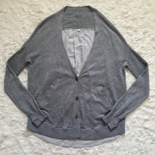 Lululemon Cardigan Sweater Cardi In The Front Button Front Heathered Medium Grey