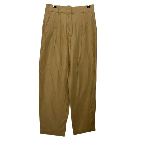 Wilfred Aritzia  Carrot Pants Women’s Size 2 Tan Tencel Linen High Rise