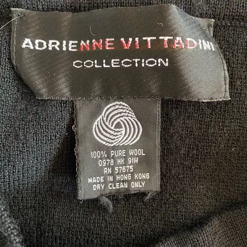 Adrienne Vittadini 100% Wool Black Fringe Skirt