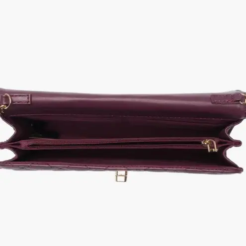 Badgley Mischka NWT convertible Crossbody Purse Bag w/Diamond Quilting; Plum