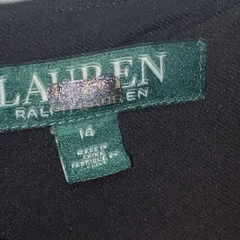 LAUREN RALPH LAUREN WO SIZE 14 Elegant Black Dress. LINED BACK ZIP VELVET INSETS
