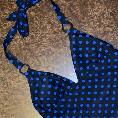 DKNY  black & blue polka dot swim - size 8