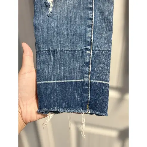Blank NYC Crop Jeans Womens Size 28 Distressed Raw Hem Stretch Denim Staple Blue