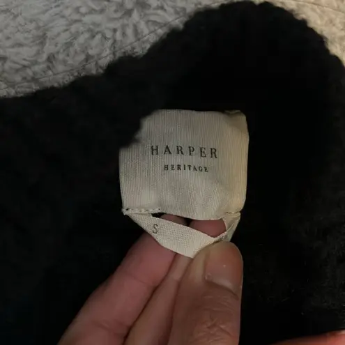 Harper Heritage Black Cable Knit Long Sleeve Sweater size S