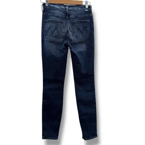 Mother Denim High Waisted Looker Jeans in Here Kitty, Kitty Glitter Racer Sz 25 Blue