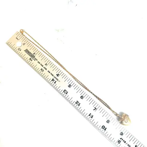 Vintage Avon perfume Heart Locket necklace Gold