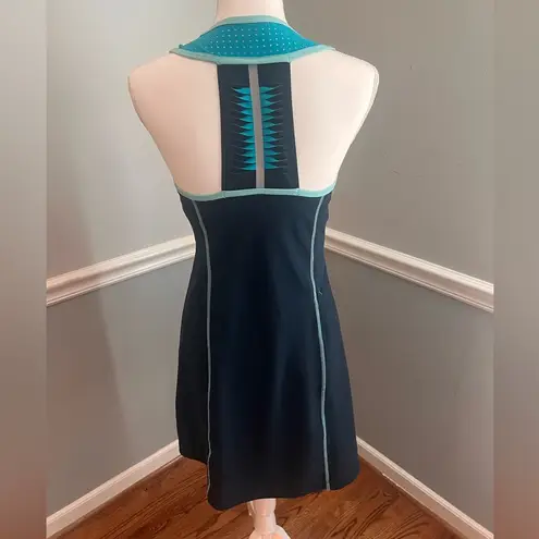 Title Nine Twisted Sister Blue Teal Racerback Sleeveless Built-In Bra Dress - Sm