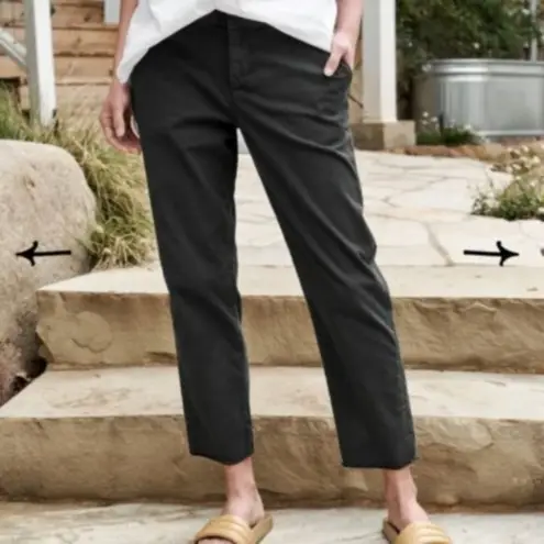 Frank & Eileen Wicklow Crop Chino Pants in Washed Black