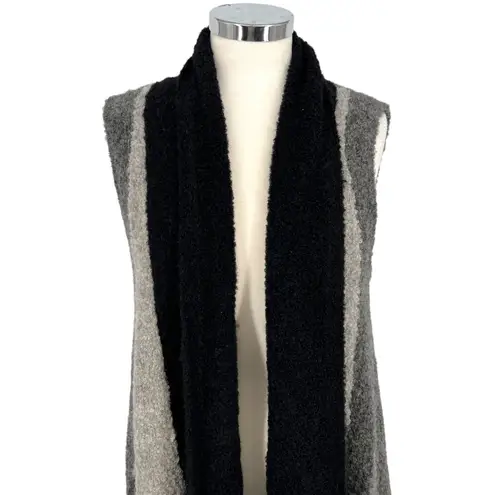 The Alpaca Guy Sleeveless Colorblock Vest Lounge Duster Gray Black One Size Size undefined