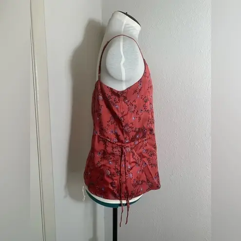 ABS Allen Schwartz NWT earth red floral print adjustable strap sinch waist S