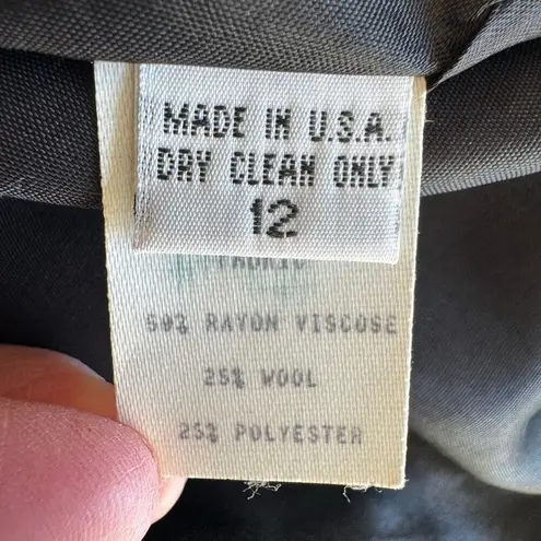 Gianni Vintage Wool Blend Made in the USA Heather Gray Button Down SZ 12