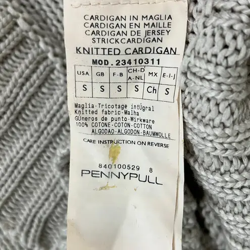 Pennyblack Knitted Cardigan S Beige Cotton Zip Up Sweater Quiet Luxury Italy Tan