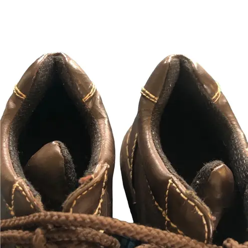 No Boundaries  Y2K Lace Up Meg Bootie 9.5 Chunky Rugged Faux Leather Dark Brown