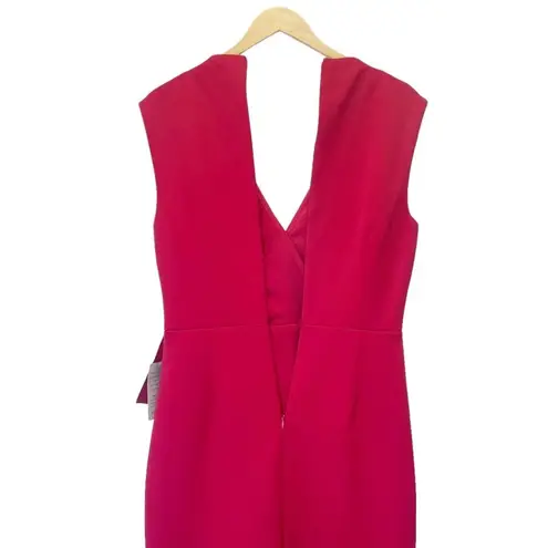 Eliza J NWT Cascading Ruffle Sleeveless Tailored Red Cocktail Dress Size 10 NEW