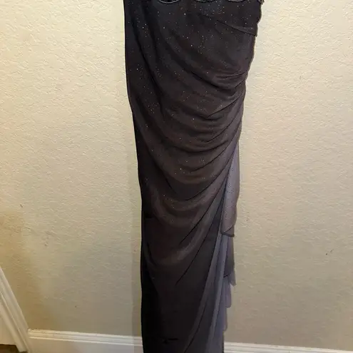 Betsy and Adam Vintage Y2K Whimsigoth Size 5 Black/Grey Glitter Ombré Formal Dress