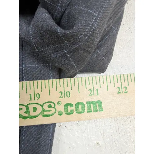 Ellen Tracy Women Gray Plaid Wool Blend Skirt Suit Size 12 Blazer Skirt Set