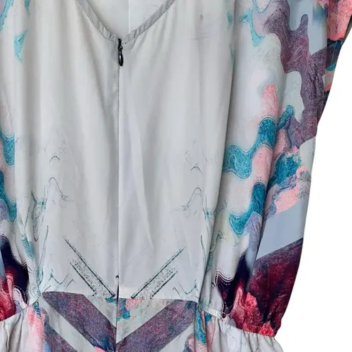 Hunter bell M Zip Jumpsuit geometric print Colorful Cup Sleeves Size M