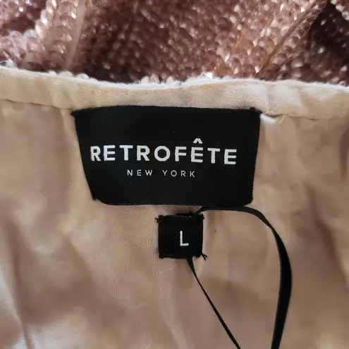 Retrofête Retrofete Katya Dress in Dusty Peach Large Maxi Sequins Cowl Neck Sleeveless NWT