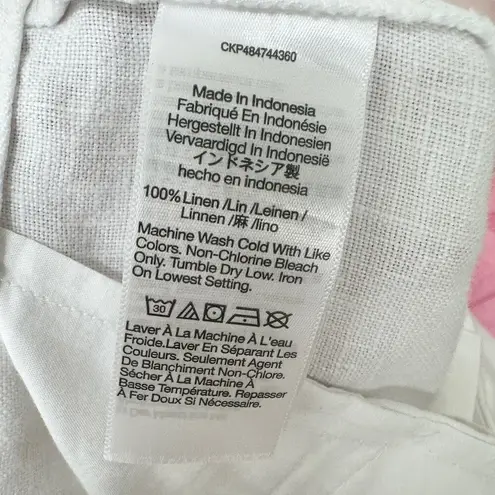 Madewell  Clean Button Tab Shorts Linen White High Waisted Pockets US 4 NWT - Image 10