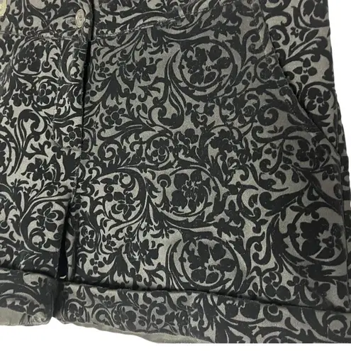 Women'sā L Fleur De Lis Trouser Shorts Black Whimsigoth Victorian Grunge Goth Size L