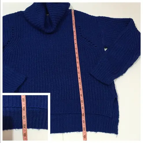 Ten Sixty Sherman Chunky Knit Cowl Neck Sweater - Blue - Medium - Image 4