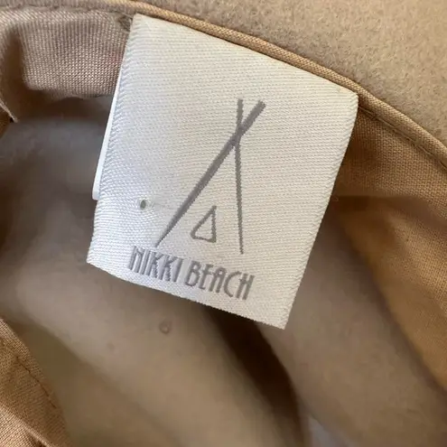 Nikki Beach wool felt fedora hat in a neutral taupe/greige tone. Tan
