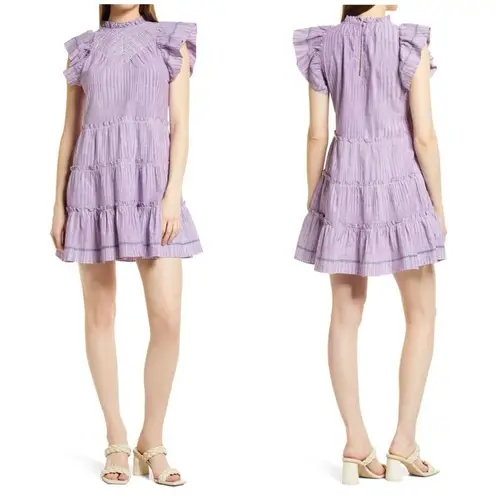 Saylor Amalia Ruffle Flutter Sleeve Dress Size XS
