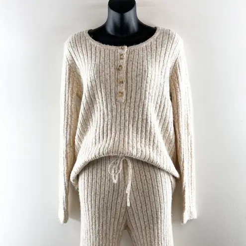 Heartloom Nikita Pant & Lilah Sweater Loungewear 2 Piece Set Oat Medium / Large