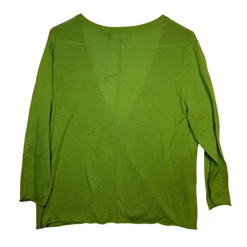 Tori Richard Women's Green Button Front Cardigan Sweater L Preppy Office Holiday - Image 3