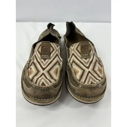 Ariat  Brown Bomber Aztec Loafer Slip On Leather Print 7.5 B