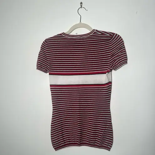 D&G Dolce & Gabbana Striped Scoop Neck Sweater Short Sleeve Shirt Top