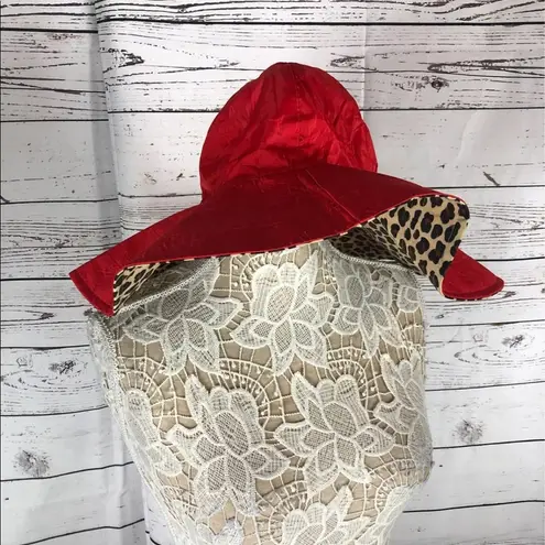 WILD CHILD CHEETAH/RED REVERSIBLE TRAVEL HAT BY SAGE & EMILY