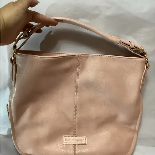 Montana West hobo light pink vegan Leather Shoulder Bag