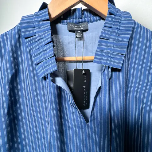 Current Air Jessica Pinstripe Tie-Neck Blouse