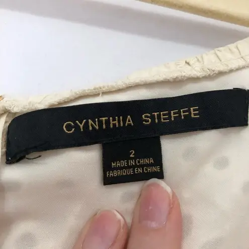 Cynthia Steffe  Cream Eyelet Off Shoulder Dress Women 2 Mini Romantic Girly Bride