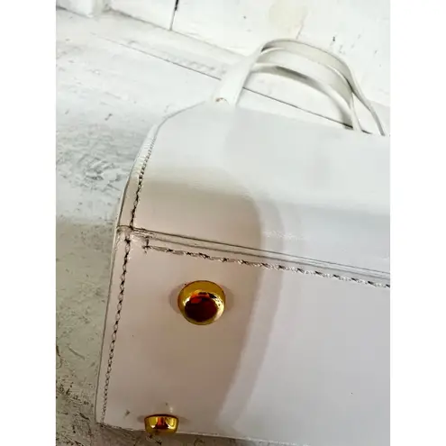 CELINE Gancini Leather Crossbody Shoulder Handbag White with Dust Bag