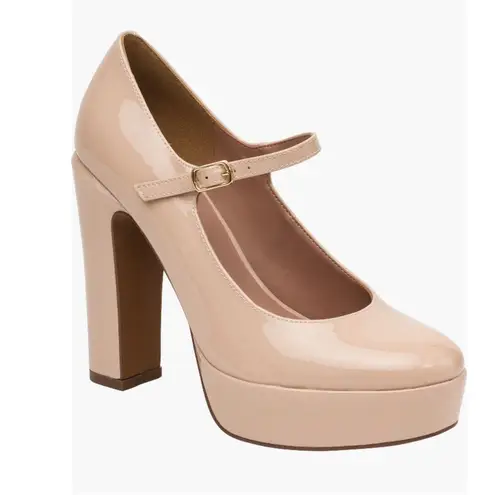 Linea Paolo Isadora Mary Jane Platform Pumps Size 5.5 B51 Tan