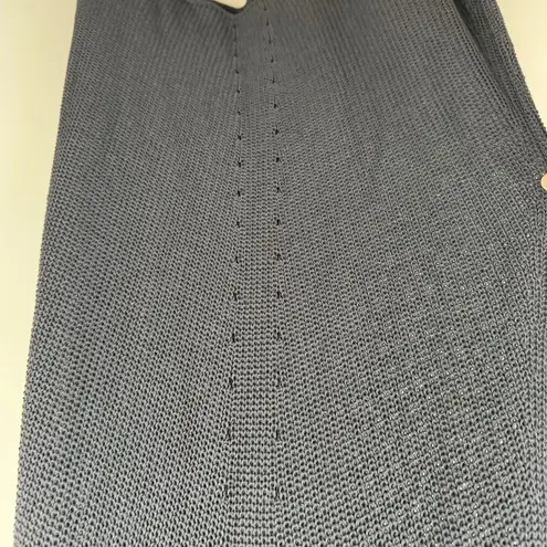 Beulah Style Maxi Sweater Dress Large Gray Sleeveless Stretchy Form Fitting Boho