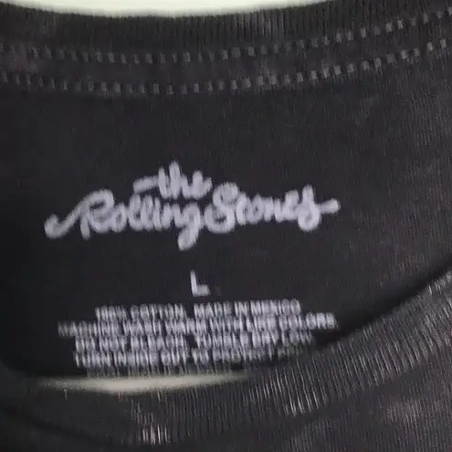 The Rolling Stones  Black Red Tongue Tie Dye Tshirt Size L