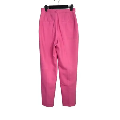 ZARA  Pleated Stretch Knit High Waist Slim Fit Casual Trousers Pockets S Pink