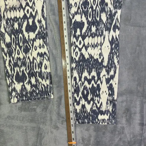 EUC VTG Lucky Brand Legend Capri Ikat Jeans Women's 6/28 Print Denim Made in USA White