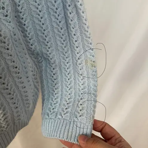 Azure Vintage Cardigan Sweater Knit Womens Medium Cottagecore Granny Button 70s