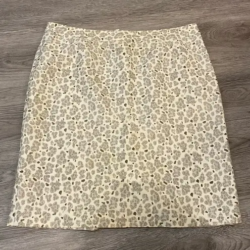 Loft Ann Taylor  Skirt - cream and grey cheetah print- size 12