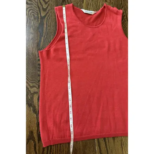 Oscar de la Renta Sleeveless Sweater Tank Red Large Cashmere Feel Missing Tag