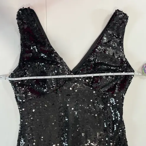 NWT Lulus Shimmering Nights Black Sequin Sleeveless Midi Dress LARGE