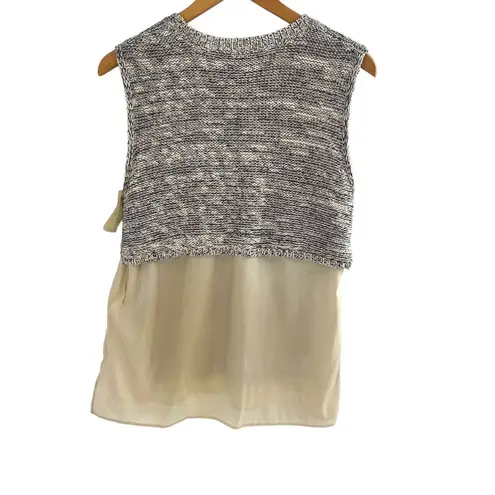 3.1 Phillip Lim Phillip Lim Size M Layered Sweater Vest Top Size Gray Beige Academia Preppy NWT