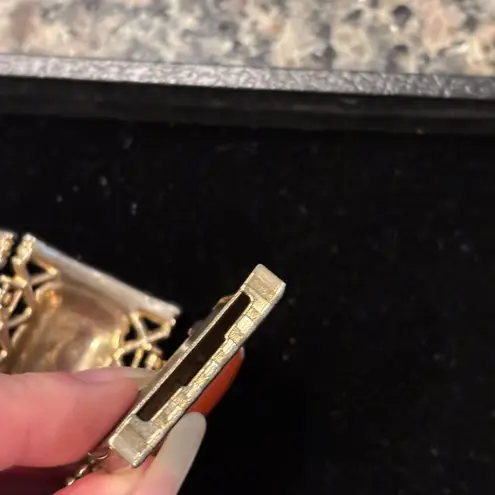 Vintage Chunky Selro Style 50’s 60’s Wide Panel Bracelet Collectible Gold